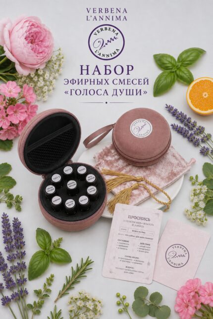 Купить набор эфирных смесей Голоса Души в подарочной упаковке с карточками от Verbena L'annima